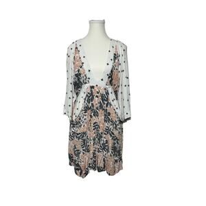 Free People White and Black Mini Dress